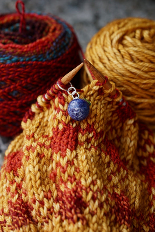 Blueberry stitch marker