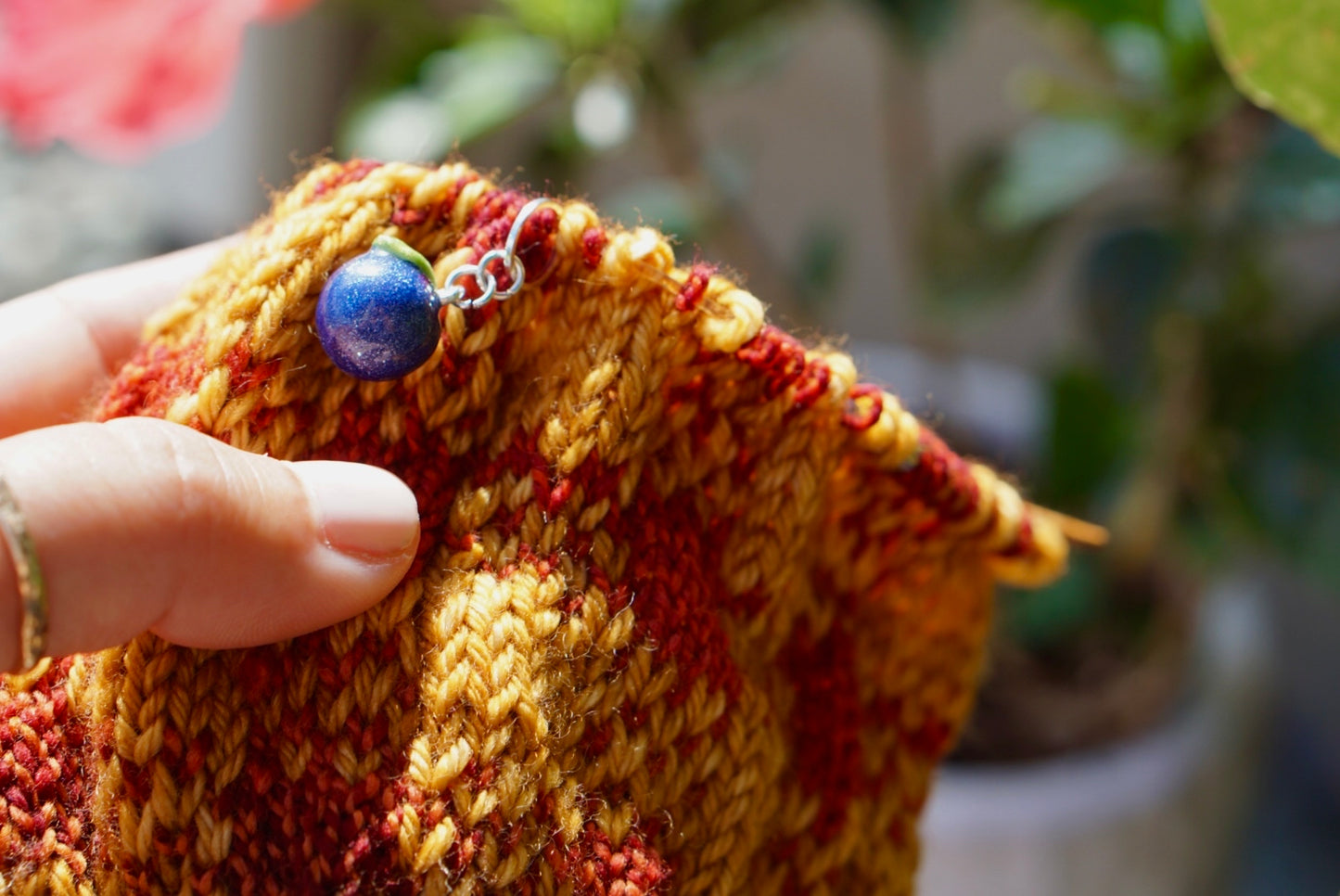 Blueberry stitch marker