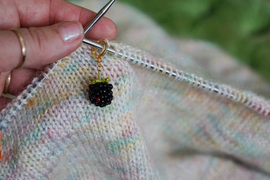 Beaded berry stitch markers