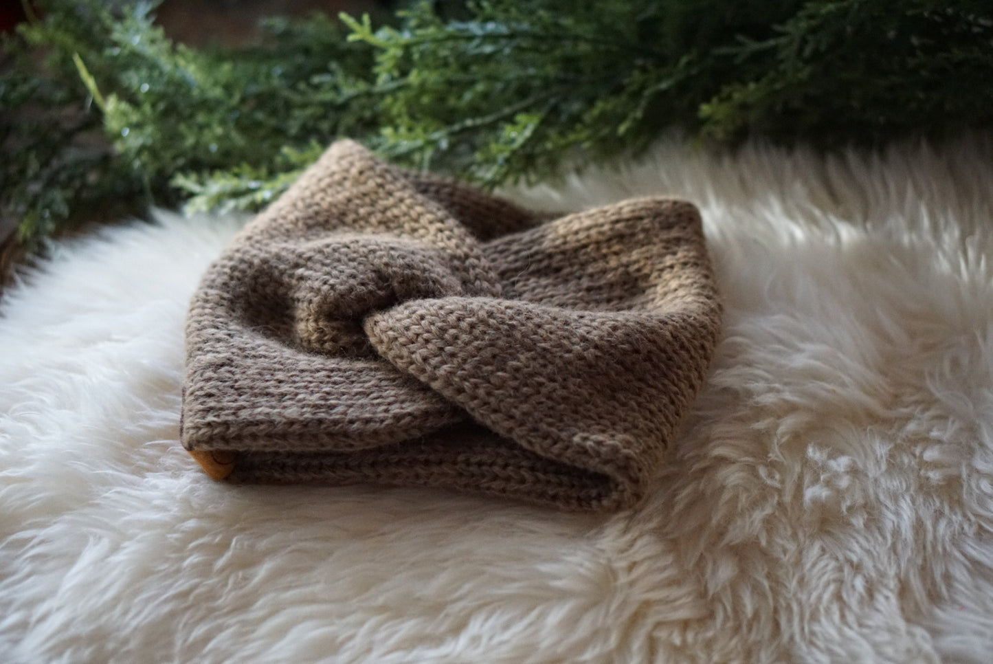 Alpaca headband - brown sugar