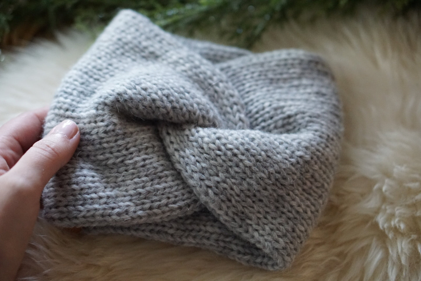 Alpaca headband- grey