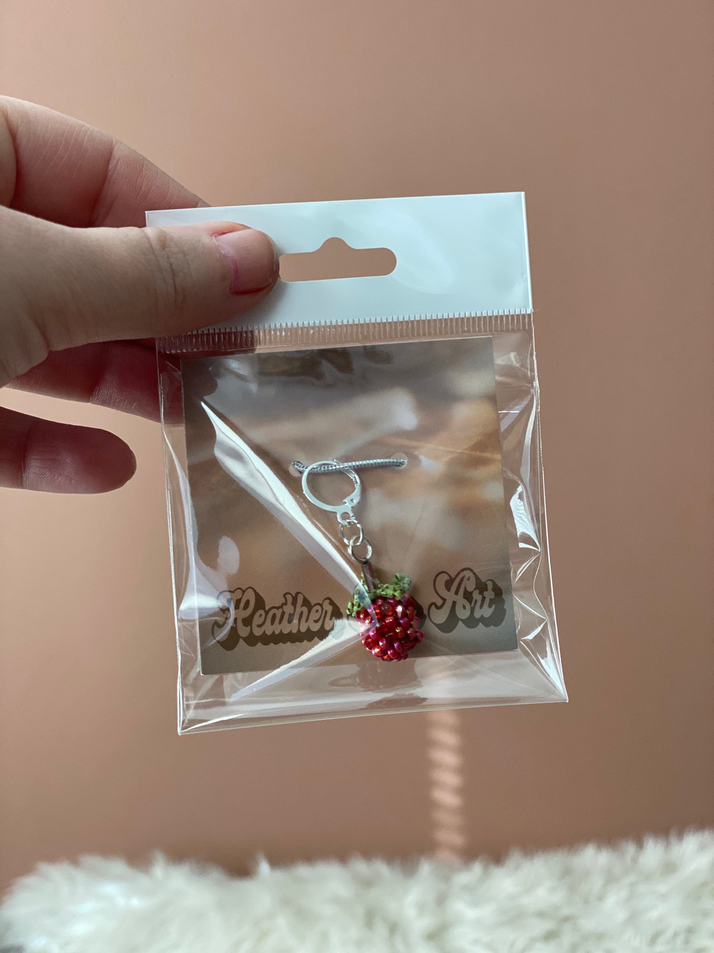 Beaded berry stitch markers
