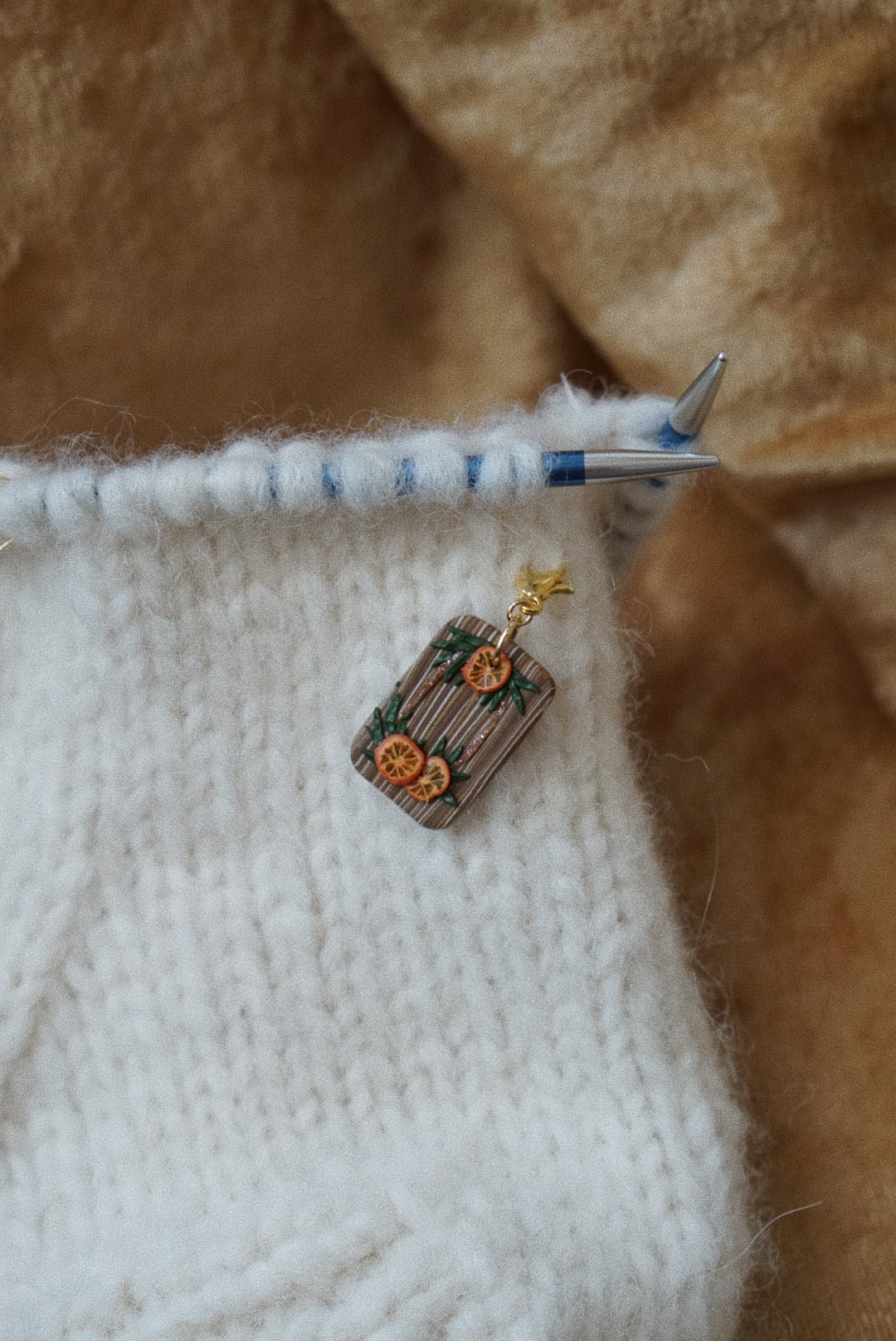 Dried Orange slices Stitch Marker set