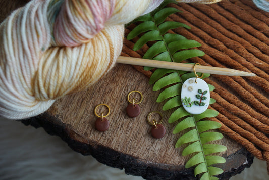 Polymer clay stitch marker/ progress keeper