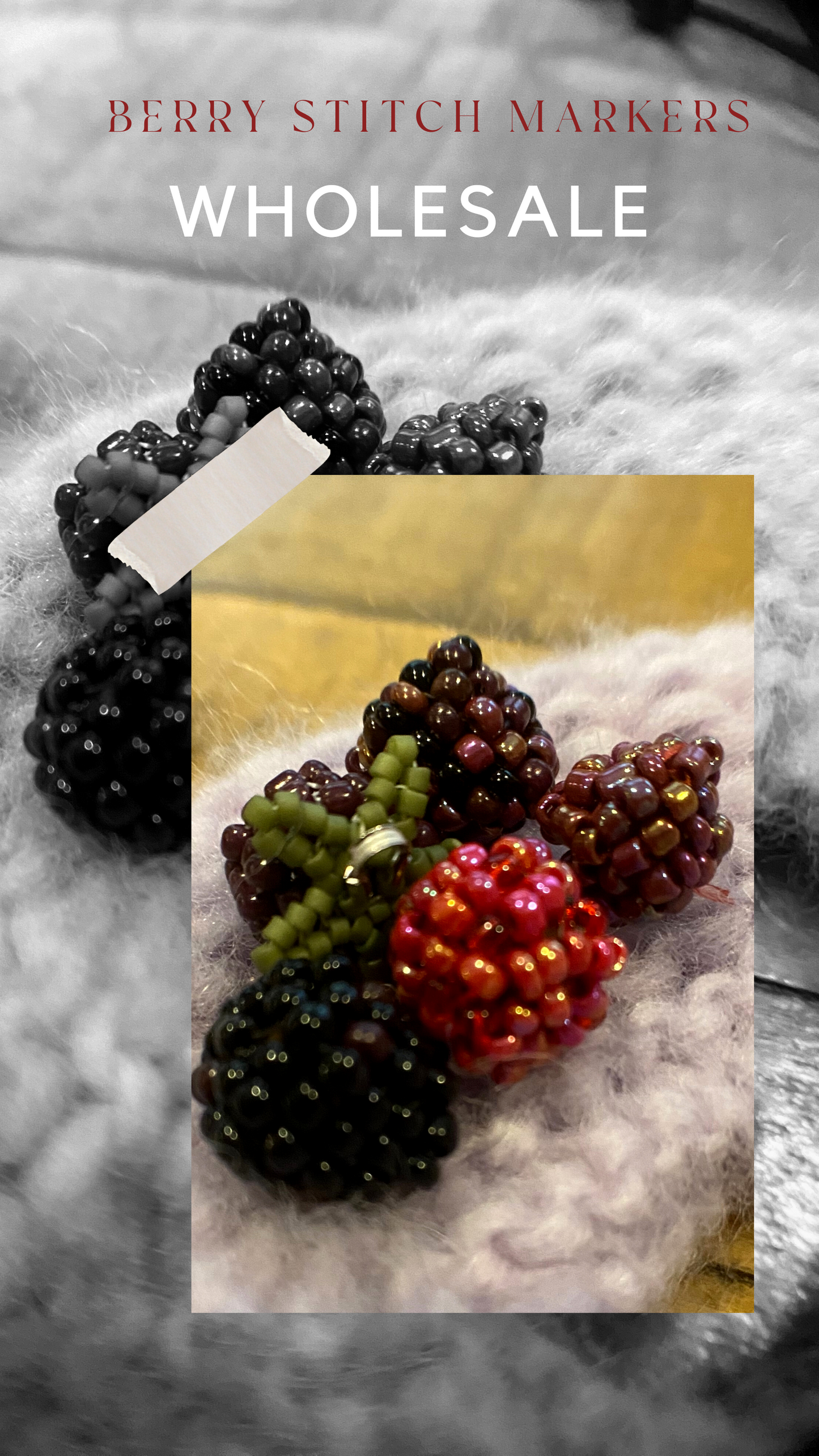 Beaded berry stitch markers