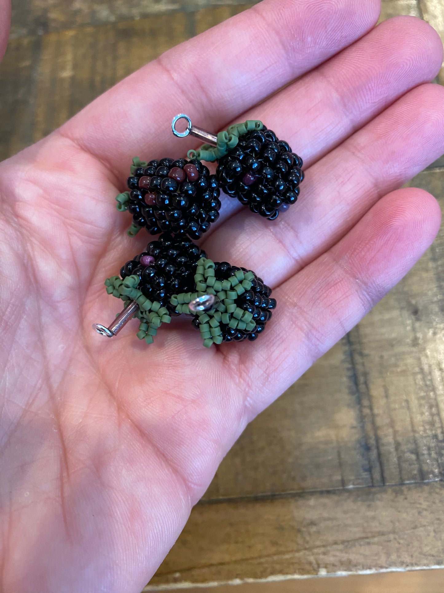 Beaded berry stitch markers