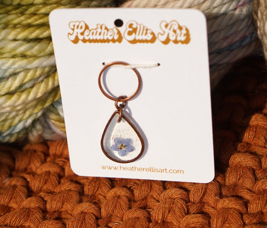 Pressed florals stitch marker