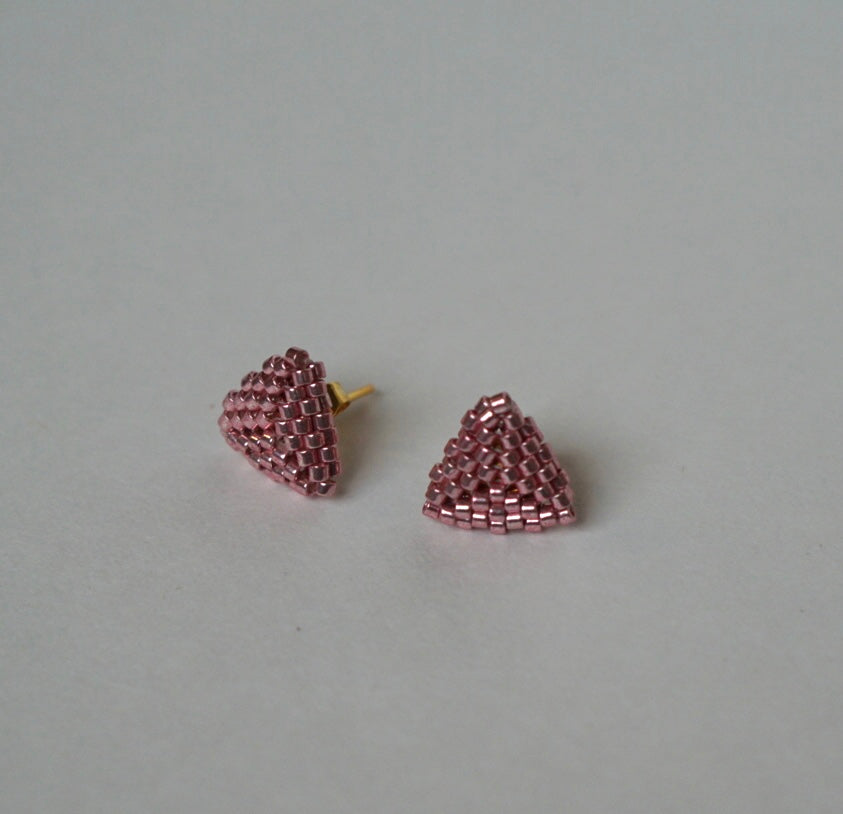 Beaded triangle studs