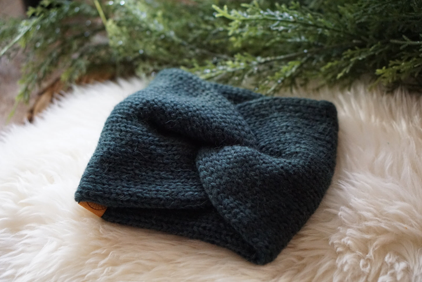 Alpaca headband- dark forest