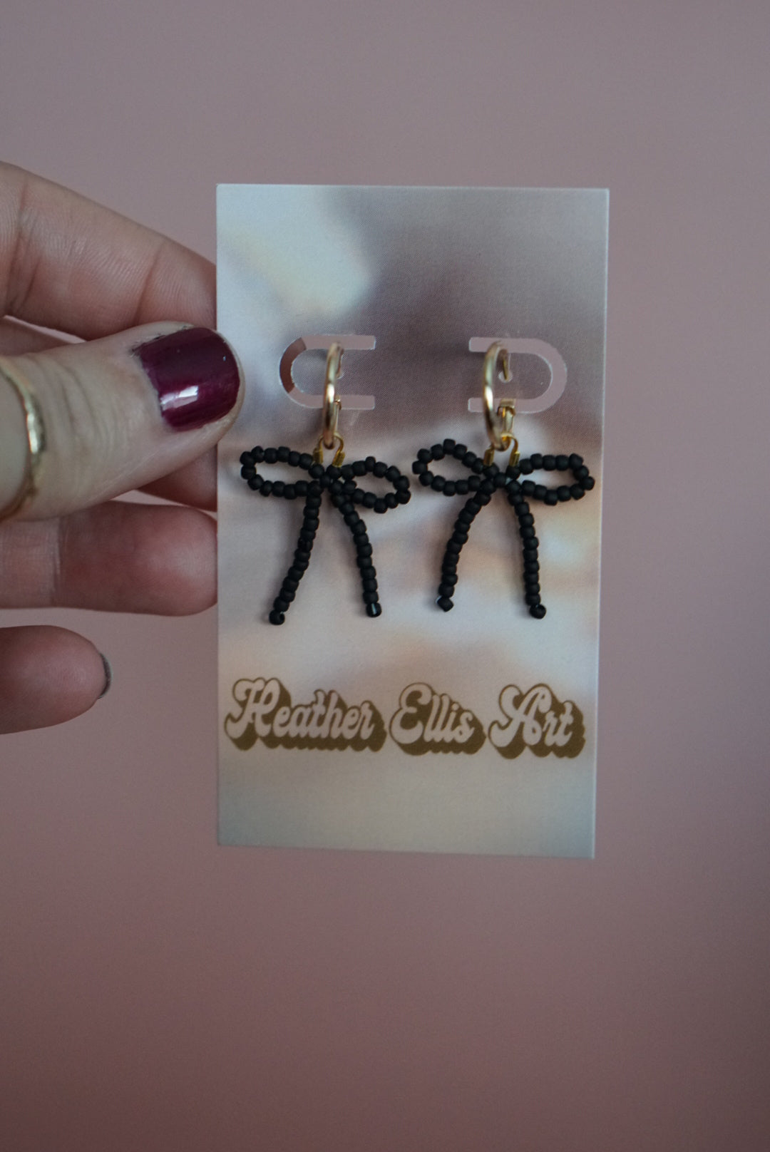 Beaded bow earrings