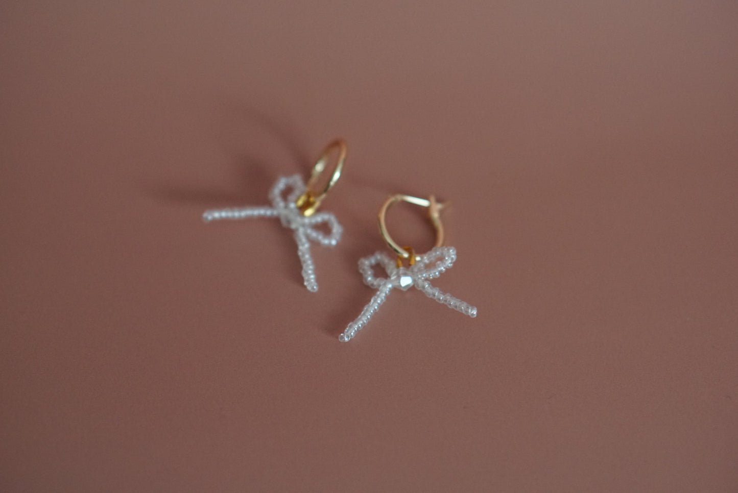 Beaded bow earrings