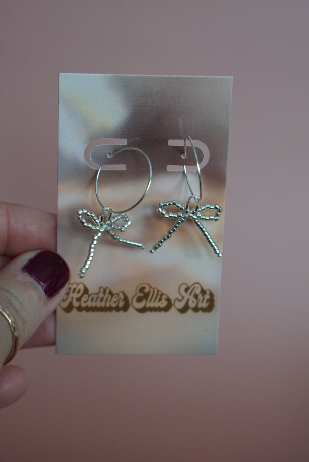 Beaded bow earrings