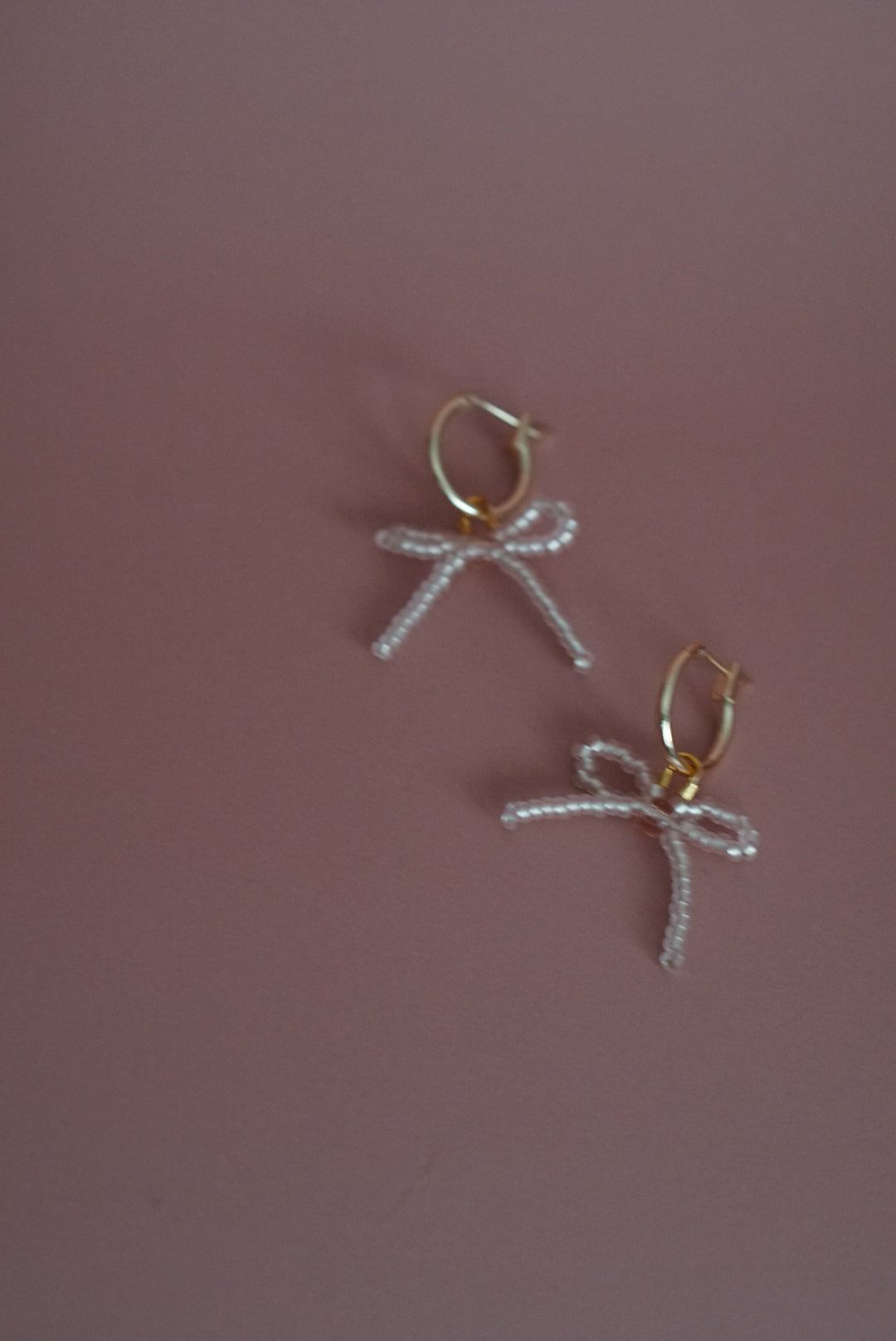 Beaded bow earrings