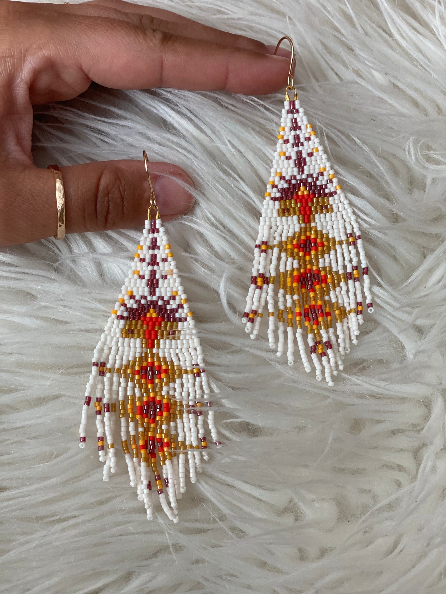 Beaded fringe earrings