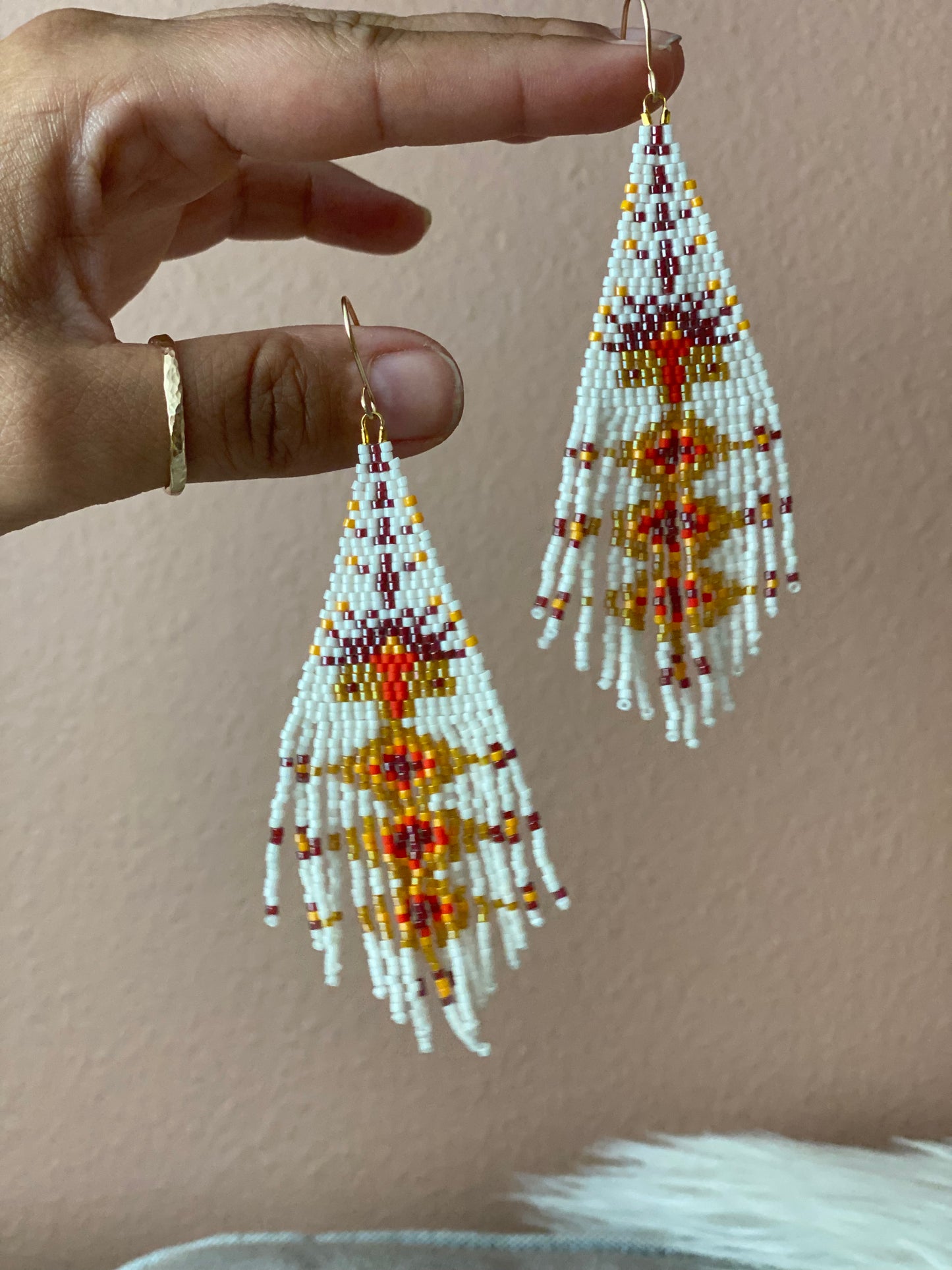 Beaded fringe earrings