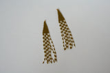 Beaded checkerboard fringe earrings