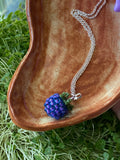 Beaded blue raspberry necklace