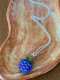 Beaded blue raspberry necklace