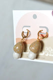 Crushed Opal mushroom earrings