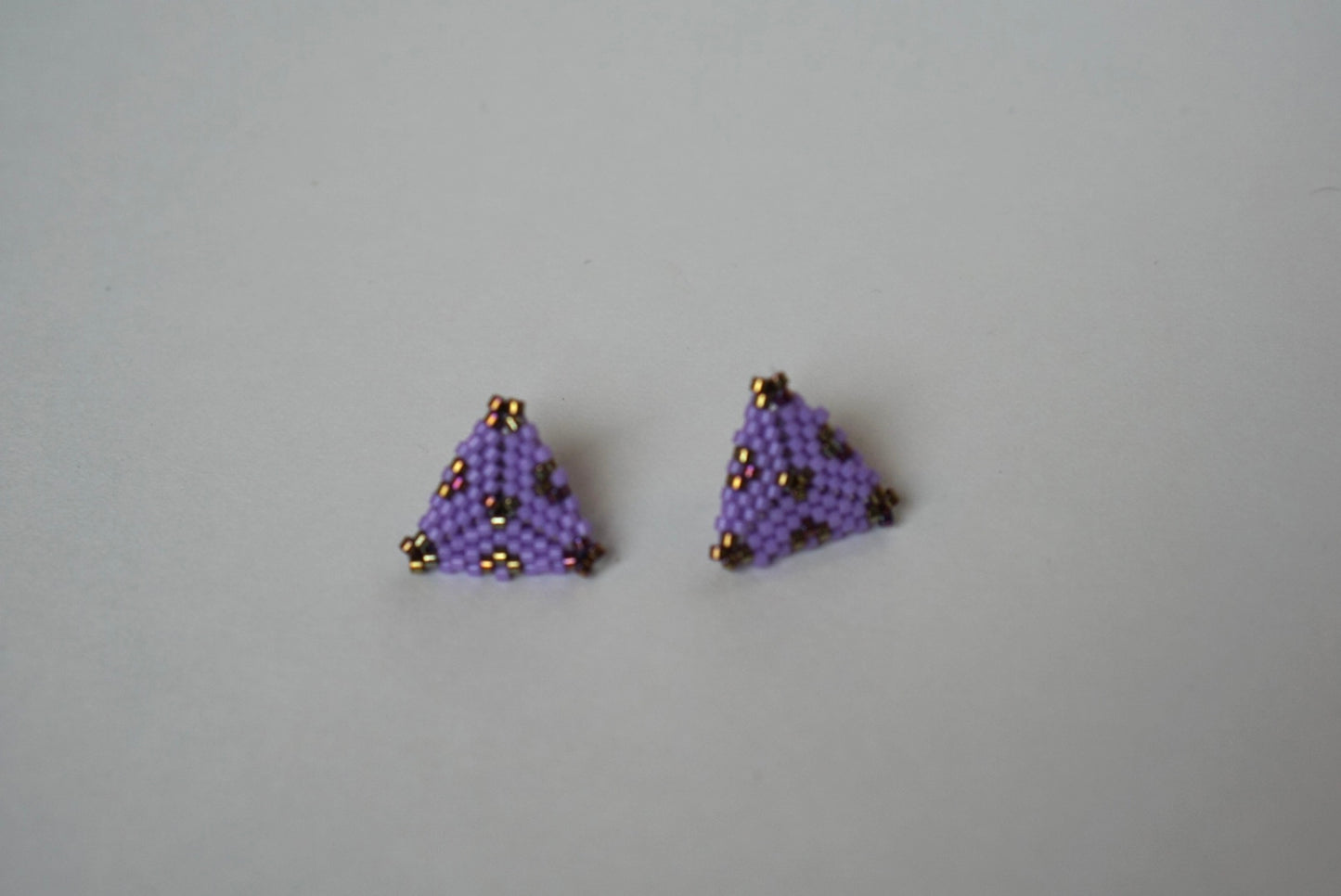Beaded triangle studs