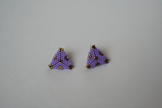 Beaded triangle studs
