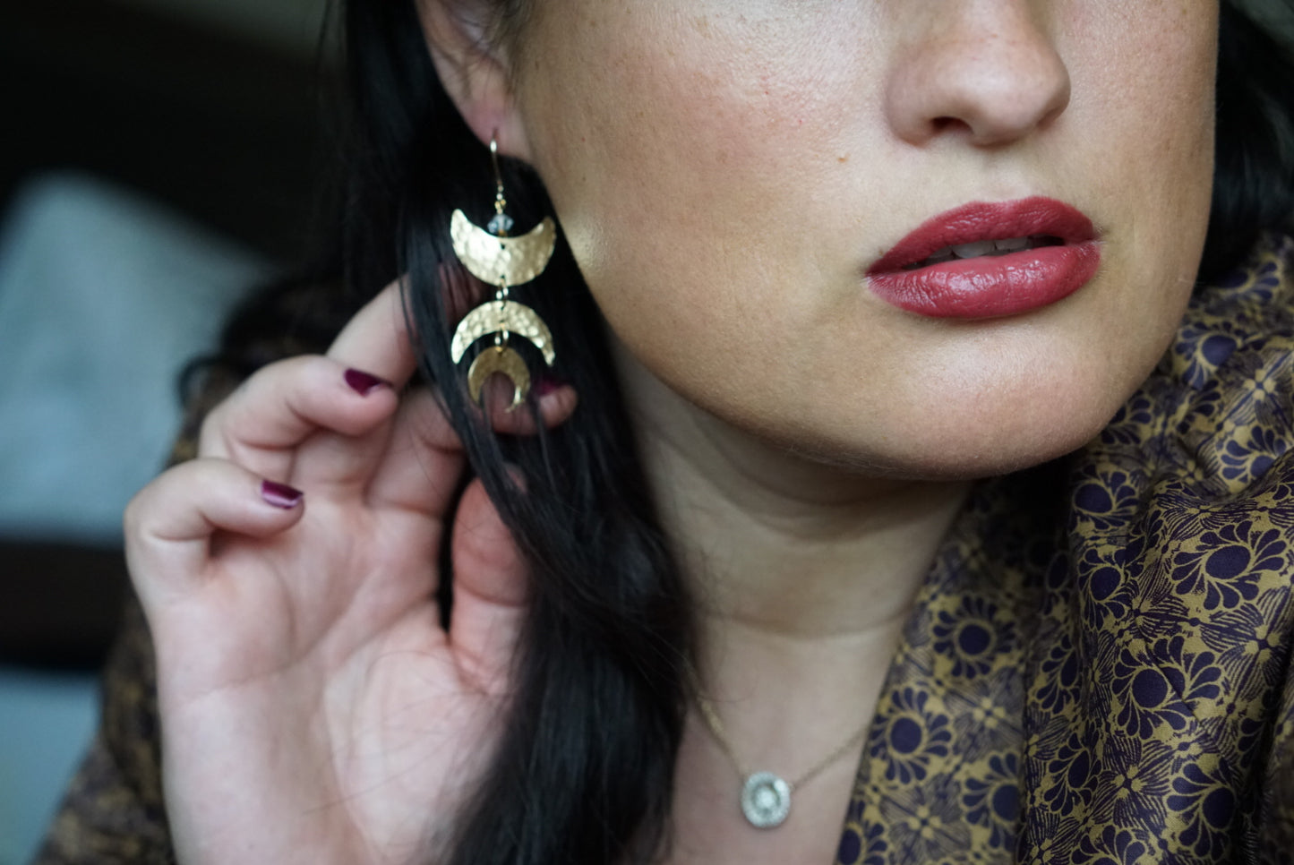 Moon phase earrings