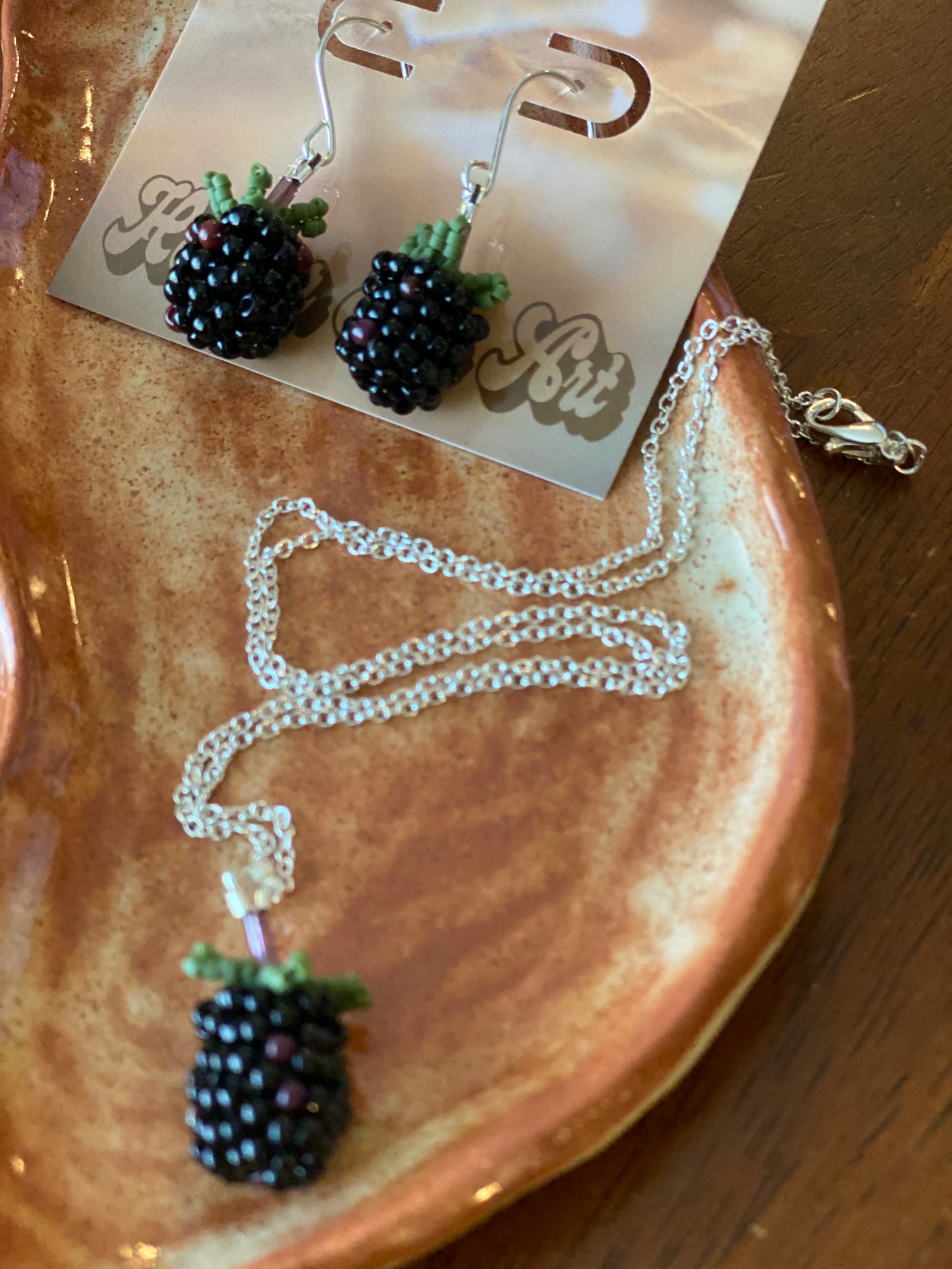 Beaded blackberry earrings