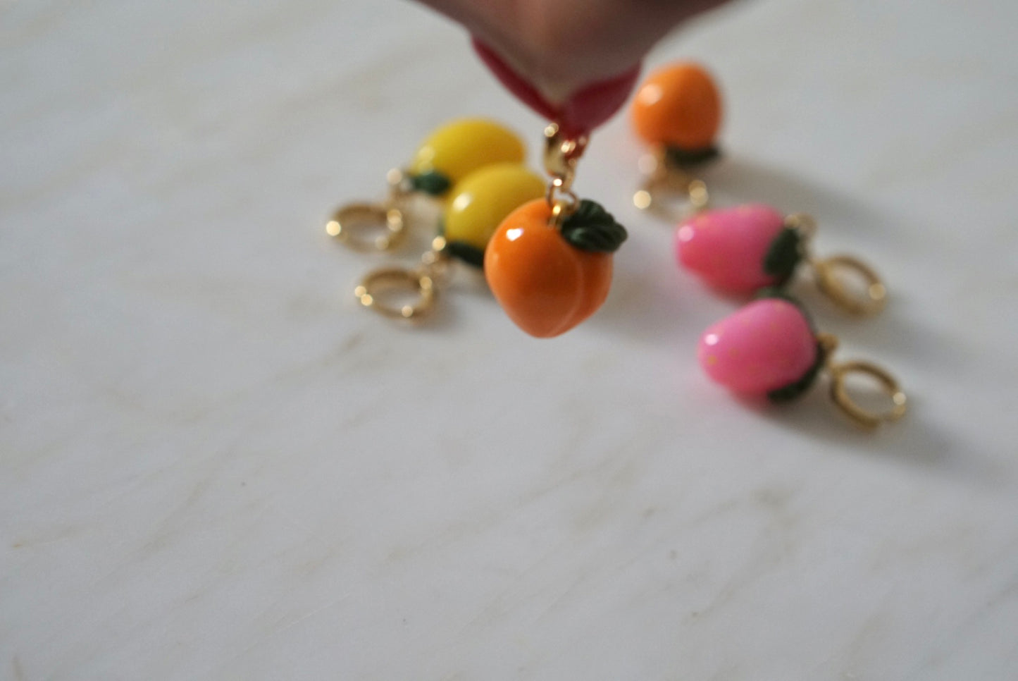 Peach earrings