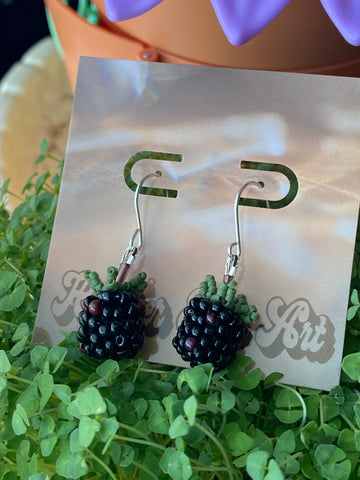 Beaded blackberry earrings
