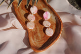 Pink Polymer clay pebble earrings