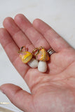 Crushed Opal mushroom earrings