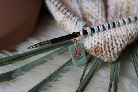 Dried palms stitch marker in sage