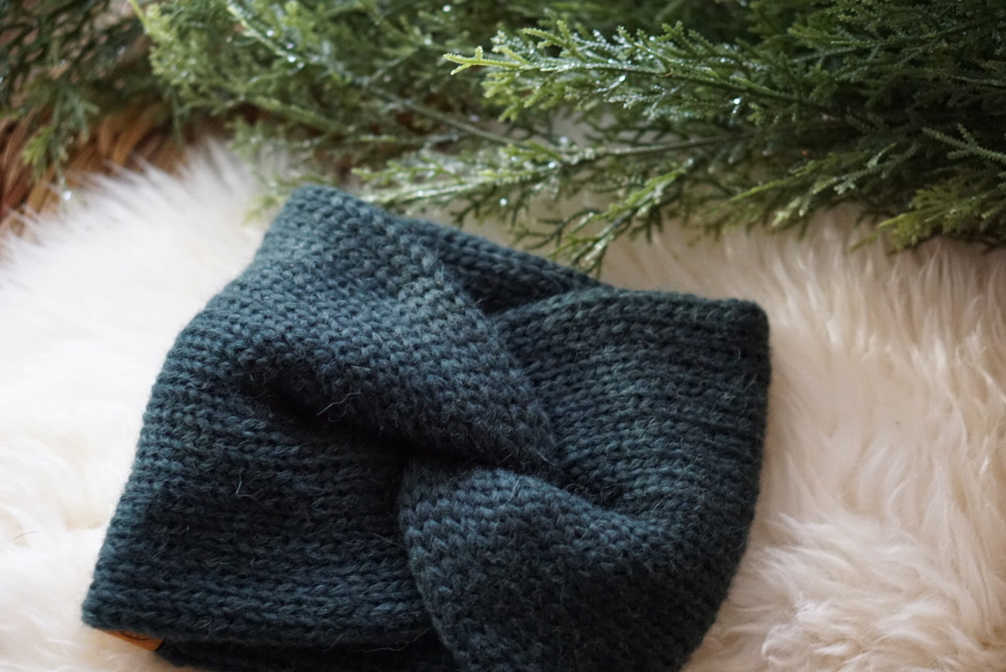 Alpaca headband- dark forest