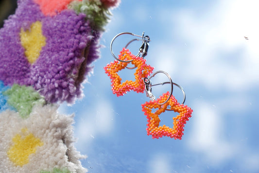 Beaded star hoopsj