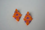 Beaded triangle quilt earrings
