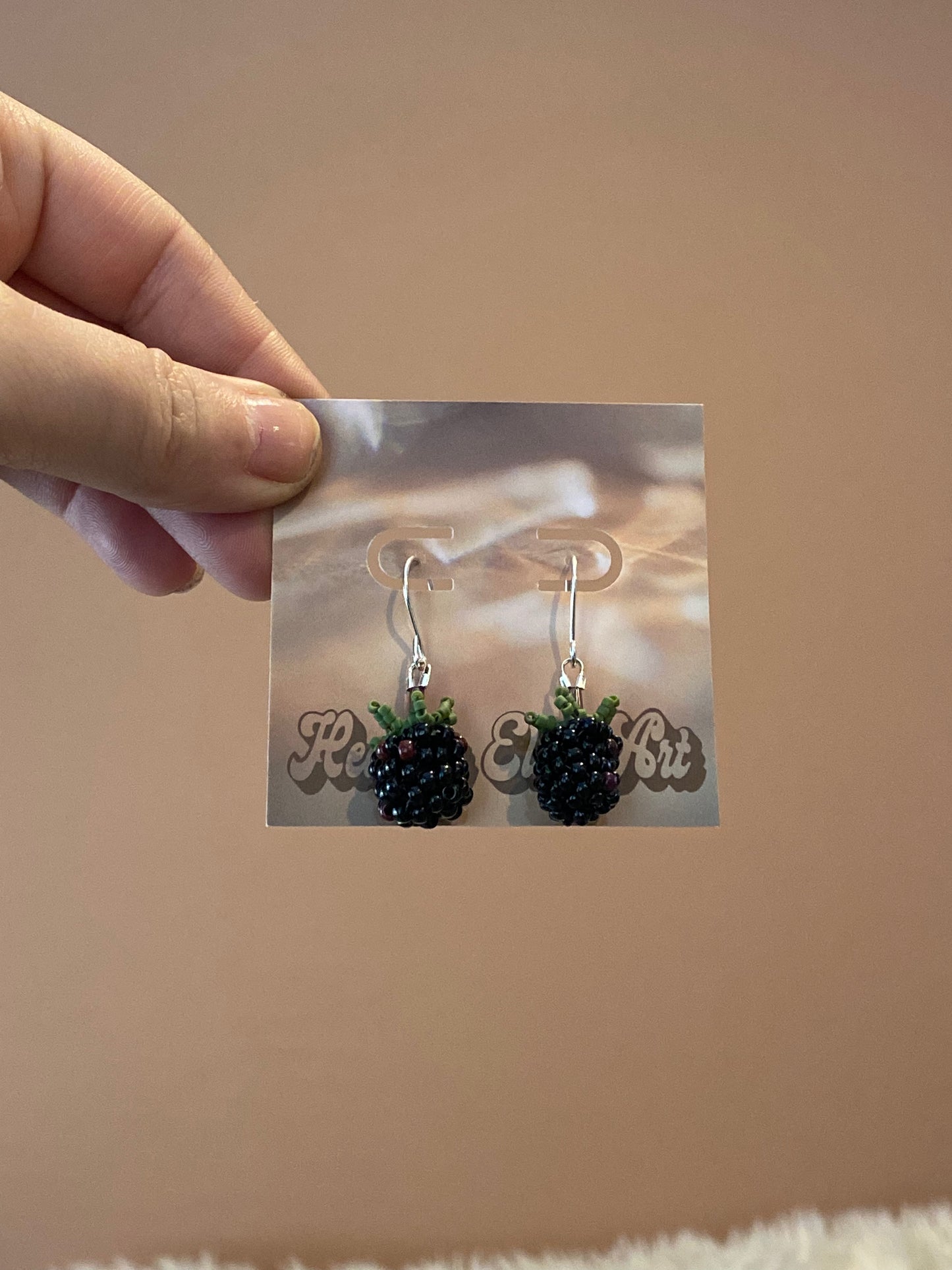 Beaded blackberry earrings