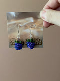 Beaded blue raspberry earrings