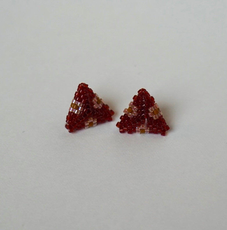 Beaded triangle studs