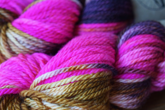 100% superwash merino bulky weight yarn // I Lava You //