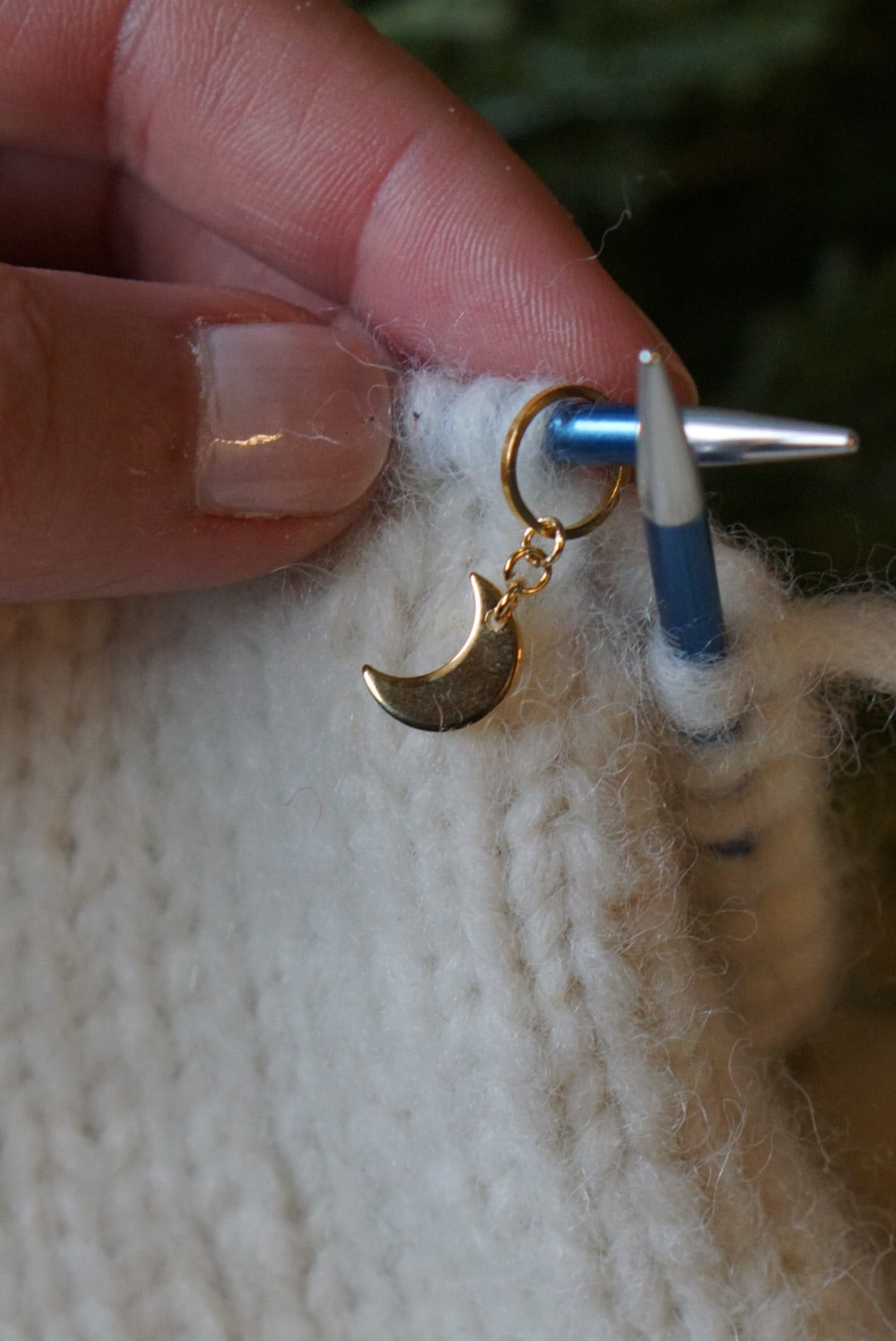 Pearl, Moon & stars Stitch Marker set